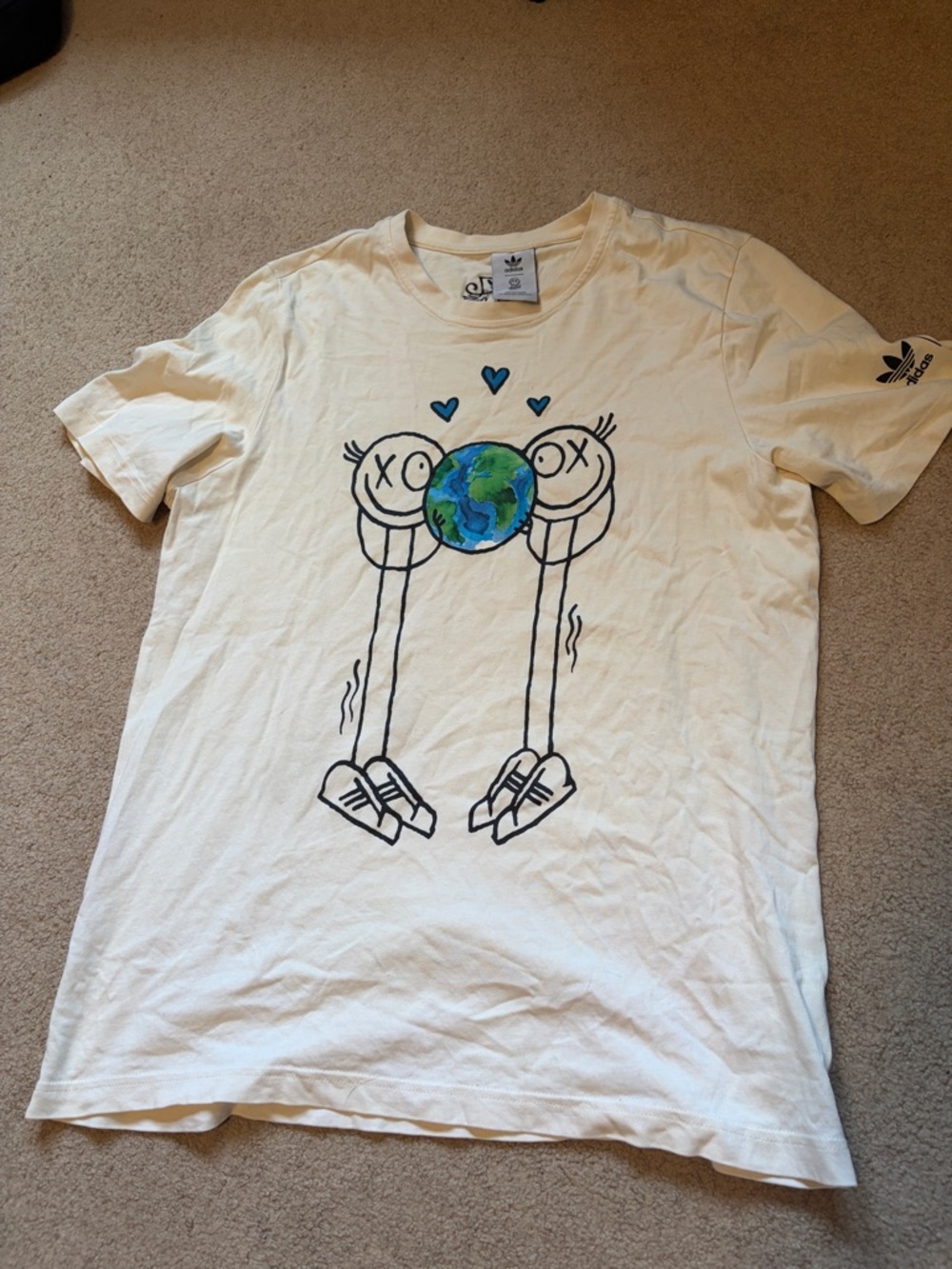 Adidas x Andre Saraiva Graphic Earth Lovers Tee in Cream